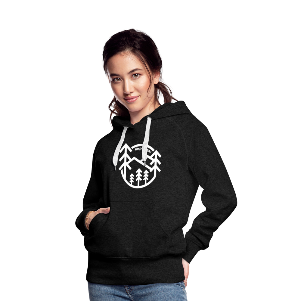 Retro Forest - Women’s Fitted Hoodie - charcoal grey