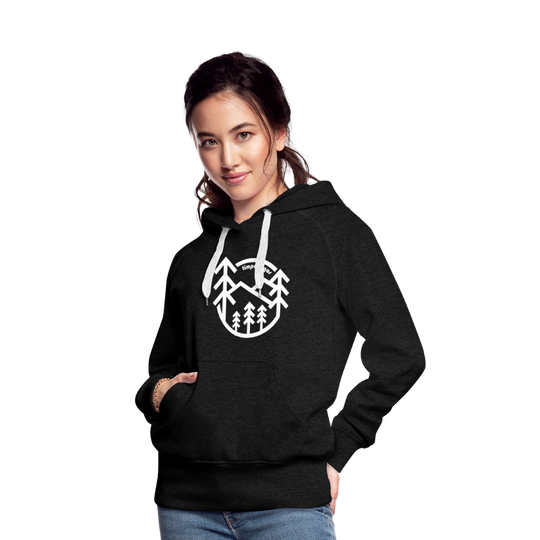 Retro Forest - Women’s Fitted Hoodie - charcoal grey