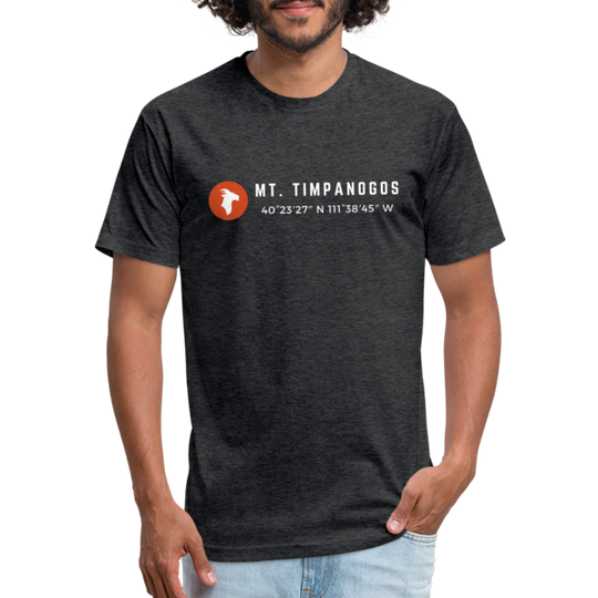 Mt. Timpanogos (Coordinates) - Premium Graphic Tee - heather black