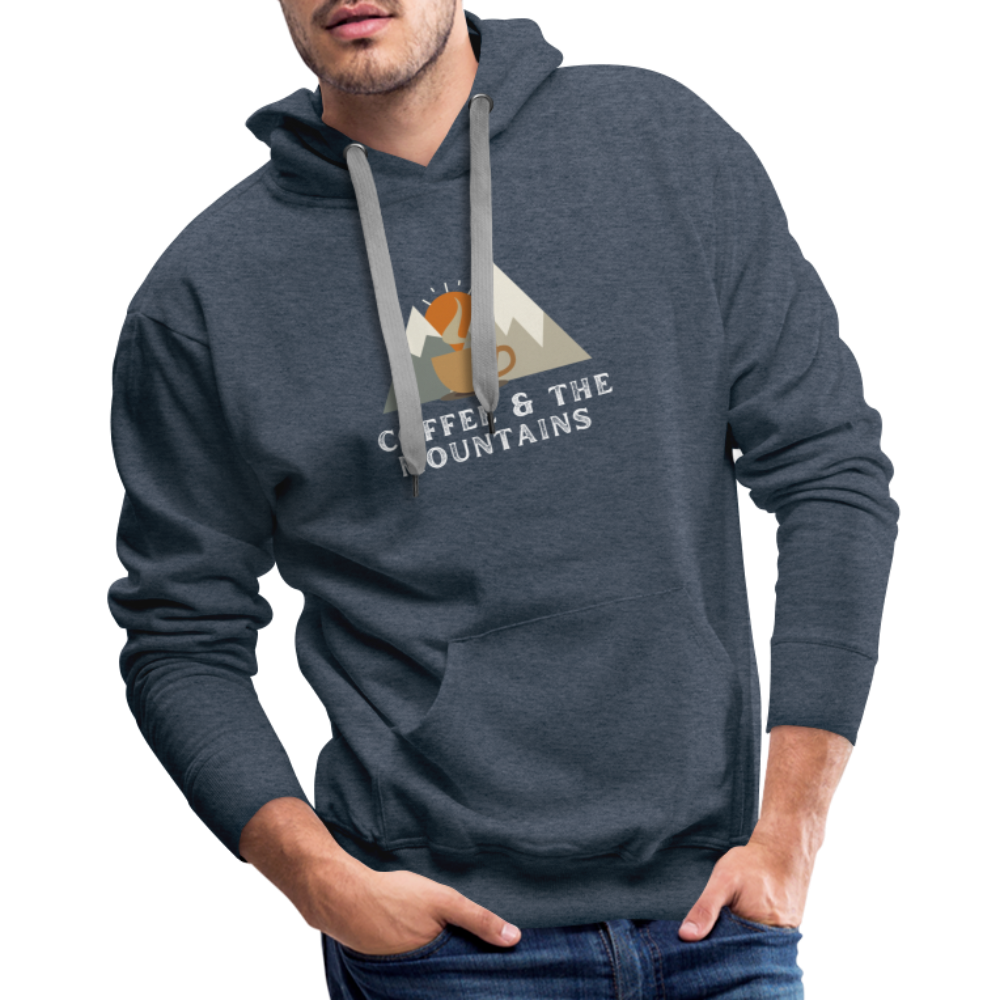 Coffee & the Mountains - Men’s Premium Hoodie - heather denim