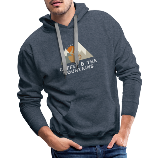 Coffee & the Mountains - Men’s Premium Hoodie - heather denim