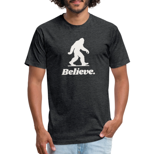 Believe (Bigfoot/White) - Premium Graphic Tee - heather black