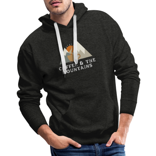 Coffee & the Mountains - Men’s Premium Hoodie - charcoal grey