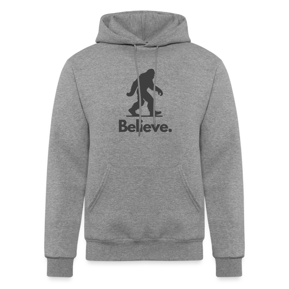 Believe (Bigfoot) - Champion Powerblend Hoodie - heather gray