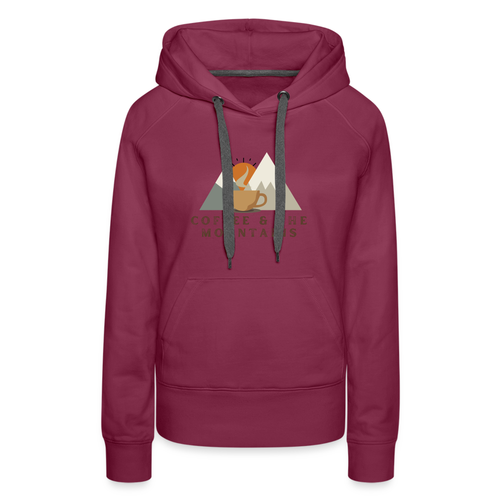 Coffee & the mountains - Women’s Fitted Hoodie - burgundy