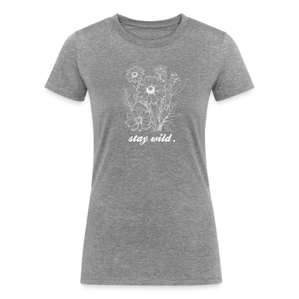 Stay Wild - Women's Tri-Blend Organic T-Shirt - heather gray