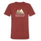 Coffee & the Mountains - Tri-Blend T-Shirt - heather cranberry