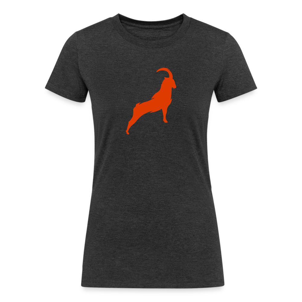 Goat Icon - Women's Tri-Blend Organic T-Shirt - heather black