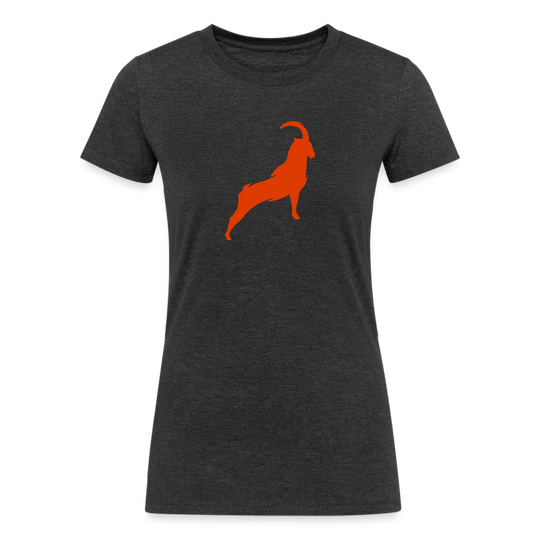 Goat Icon - Women's Tri-Blend Organic T-Shirt - heather black