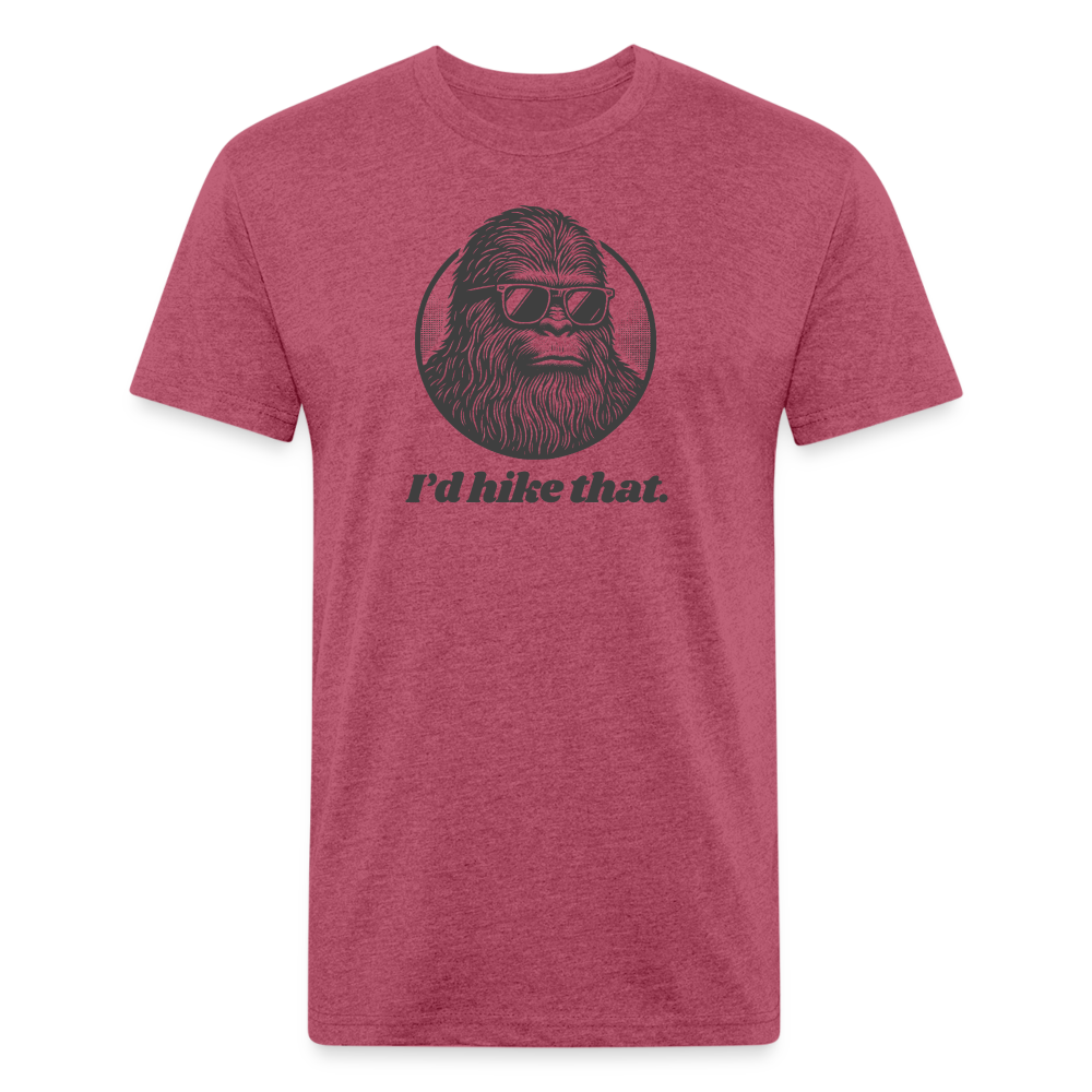 I'd Hike That (Bigfoot) - Premium Graphic Tee - heather burgundy