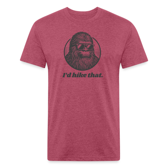 I'd Hike That (Bigfoot) - Premium Graphic Tee - heather burgundy