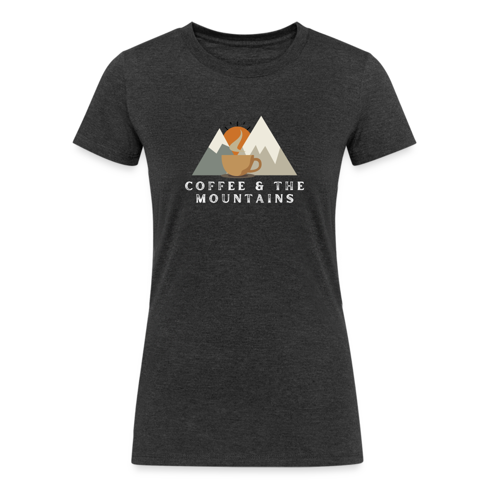 Coffee & the Mountains - Women's Tri-Blend Organic T-Shirt - heather black