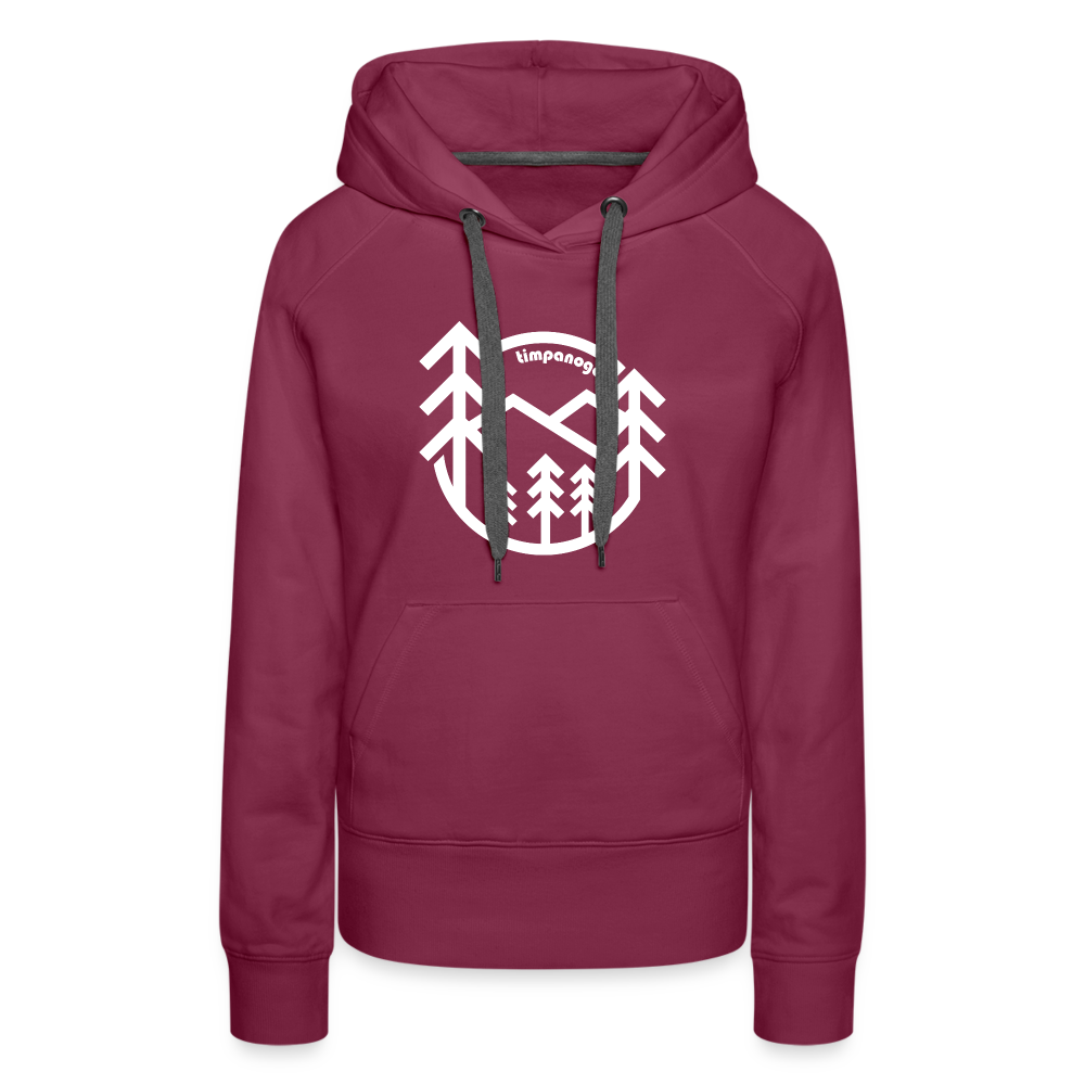 Retro Forest - Women’s Fitted Hoodie - burgundy