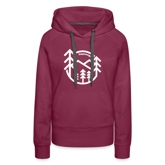 Retro Forest - Women’s Fitted Hoodie - burgundy