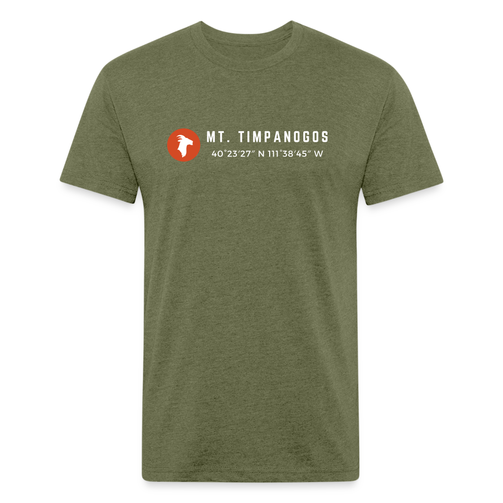 Mt. Timpanogos (Coordinates) - Premium Graphic Tee - heather military green