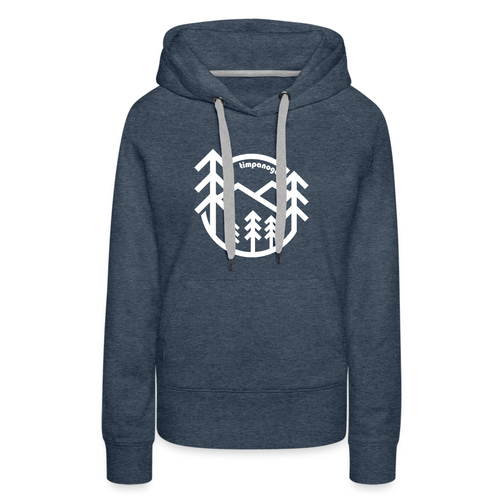 Retro Forest - Women’s Fitted Hoodie - heather denim