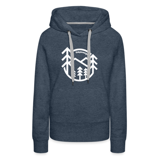 Retro Forest - Women’s Fitted Hoodie - heather denim