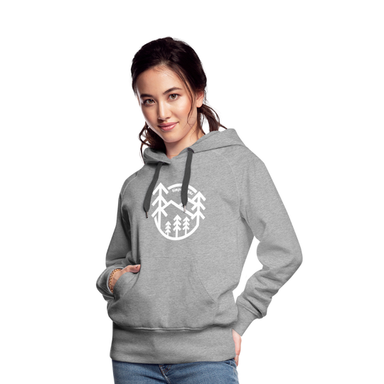 Retro Forest - Women’s Fitted Hoodie - heather grey