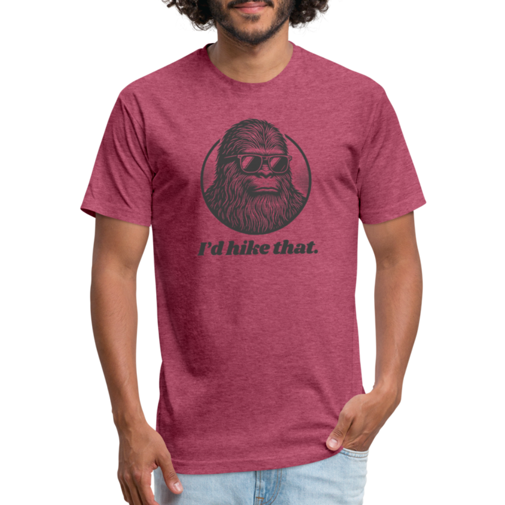 I'd Hike That (Bigfoot) - Premium Graphic Tee - heather burgundy