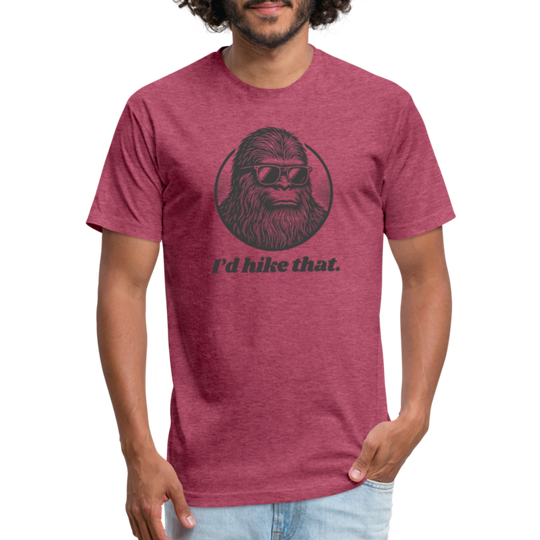 I'd Hike That (Bigfoot) - Premium Graphic Tee - heather burgundy