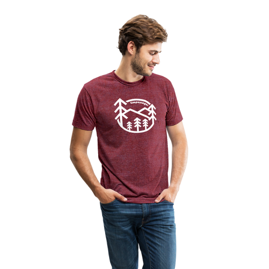 Retro Forest - Tri-Blend T-Shirt - heather cranberry