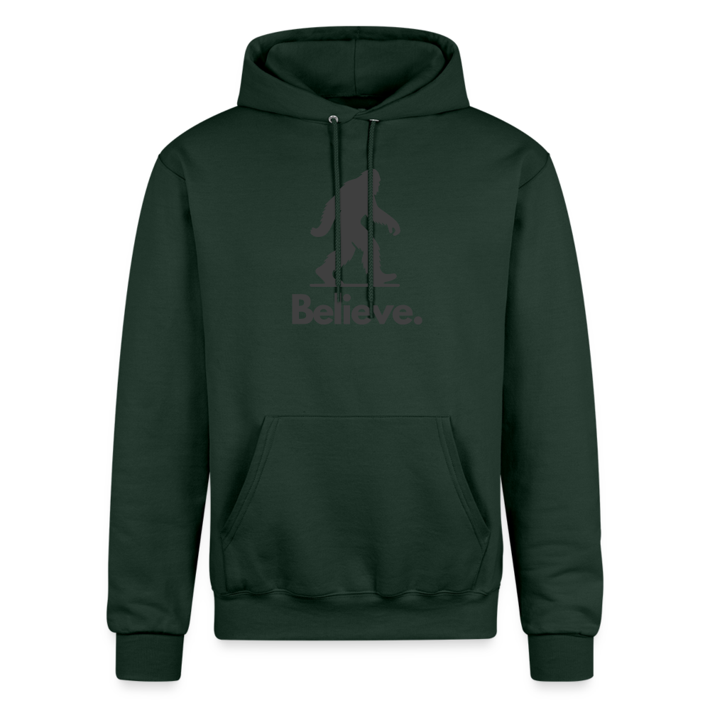 Believe (Bigfoot) - Champion Powerblend Hoodie - Dark Green