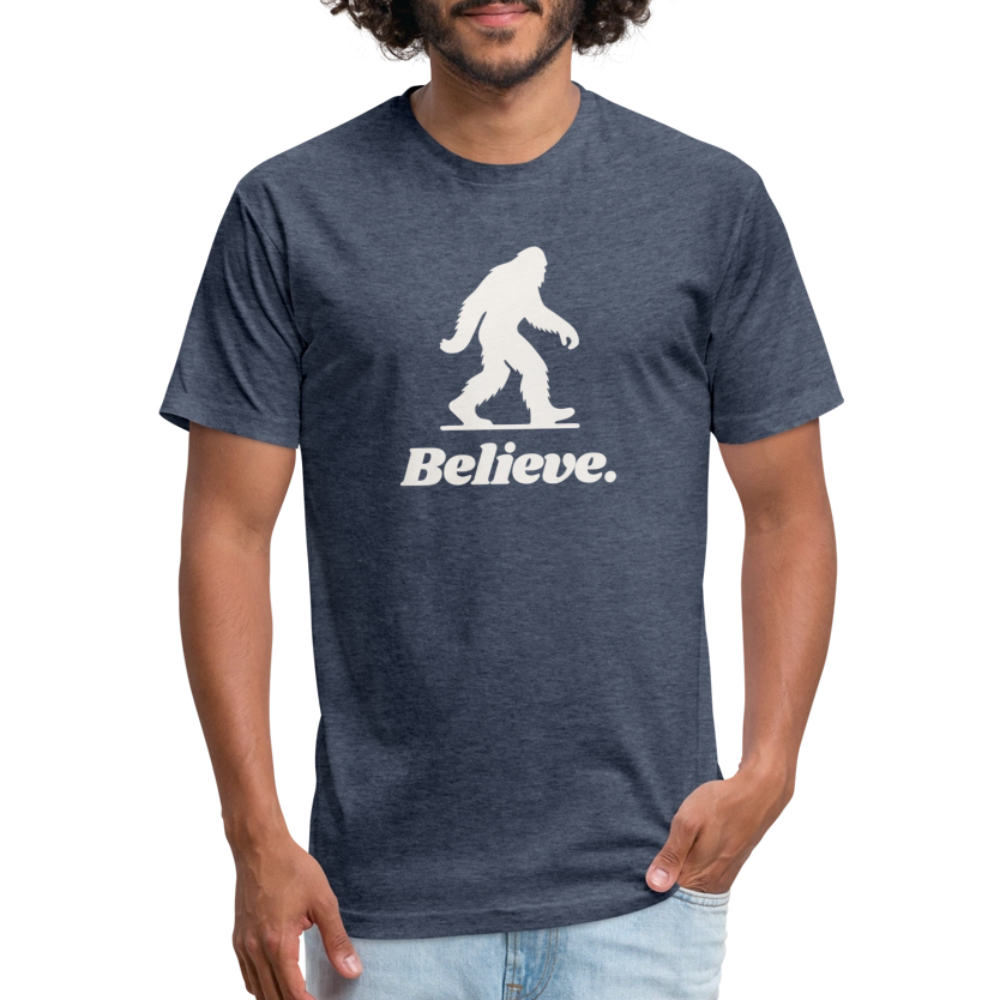 Believe (Bigfoot/White) - Premium Graphic Tee - heather navy