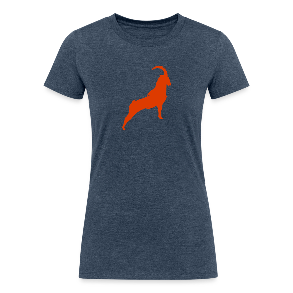 Goat Icon - Women's Tri-Blend Organic T-Shirt - heather navy