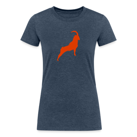 Goat Icon - Women's Tri-Blend Organic T-Shirt - heather navy