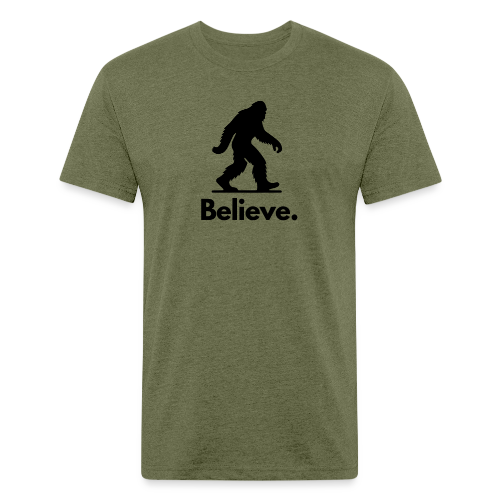 Believe (Bigfoot) - Premium Graphic Tee - heather military green