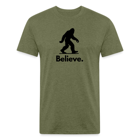 Believe (Bigfoot) - Premium Graphic Tee - heather military green