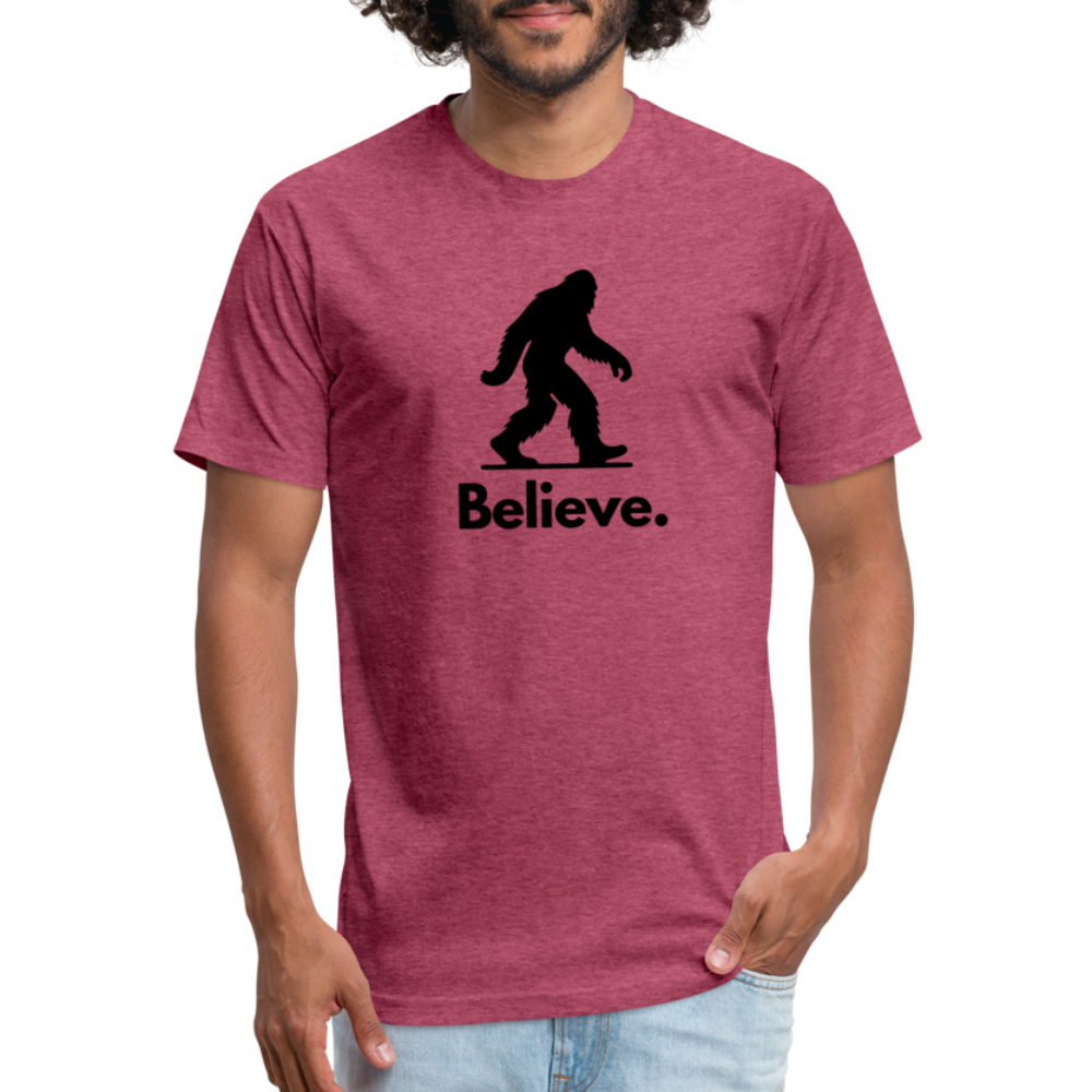 Believe (Bigfoot) - Premium Graphic Tee - heather burgundy