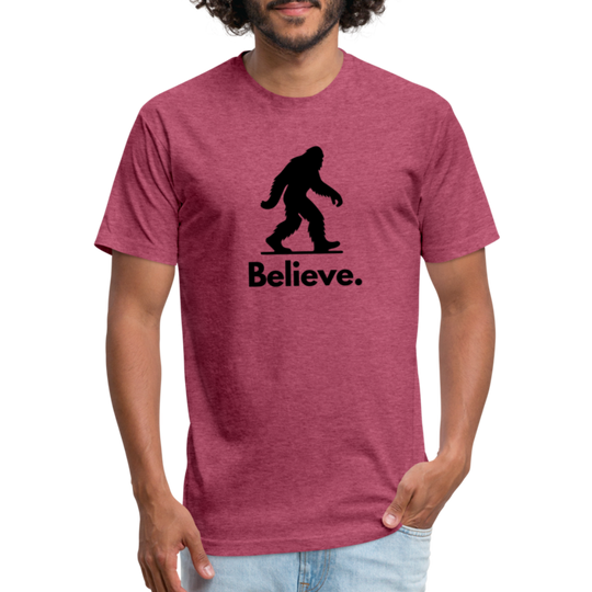 Believe (Bigfoot) - Premium Graphic Tee - heather burgundy