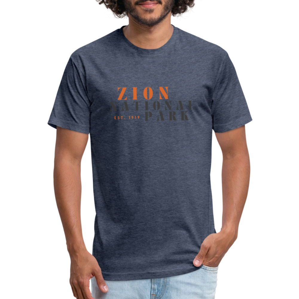 Zion (retro) - Premium Graphic Tee - heather navy