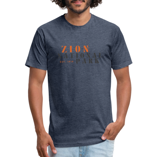 Zion (retro) - Premium Graphic Tee - heather navy