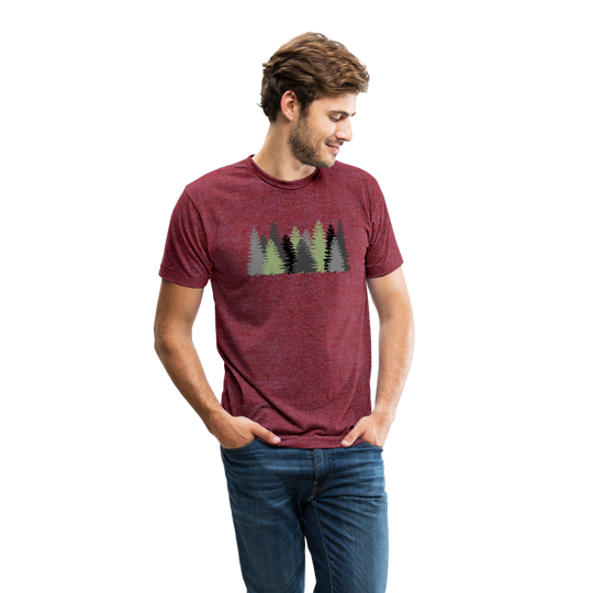 Trees - Tri-Blend T-Shirt - heather cranberry