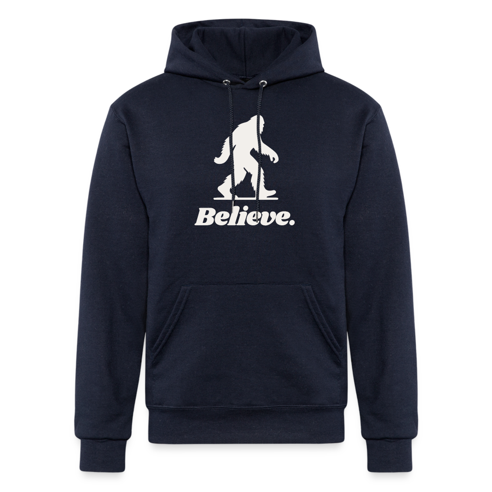 Believe (Bigfoot/Silver) - Champion Powerblend Hoodie - navy