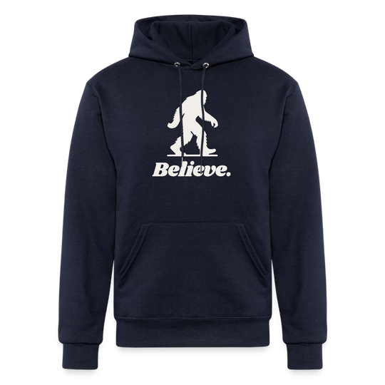 Believe (Bigfoot/Silver) - Champion Powerblend Hoodie - navy