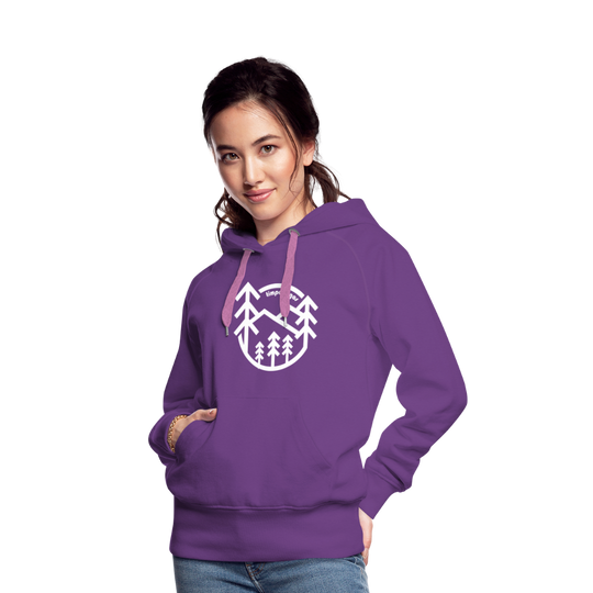 Retro Forest - Women’s Fitted Hoodie - purple 