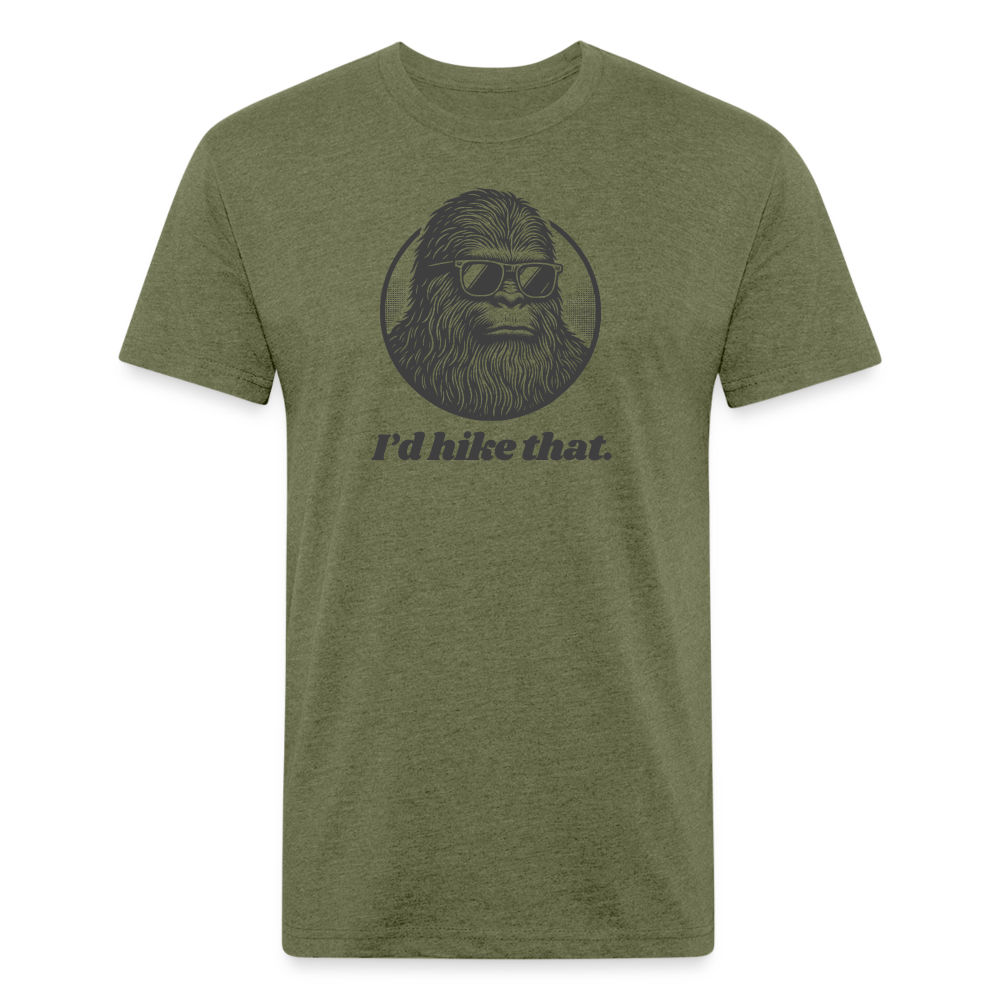 I'd Hike That (Bigfoot) - Premium Graphic Tee - heather military green