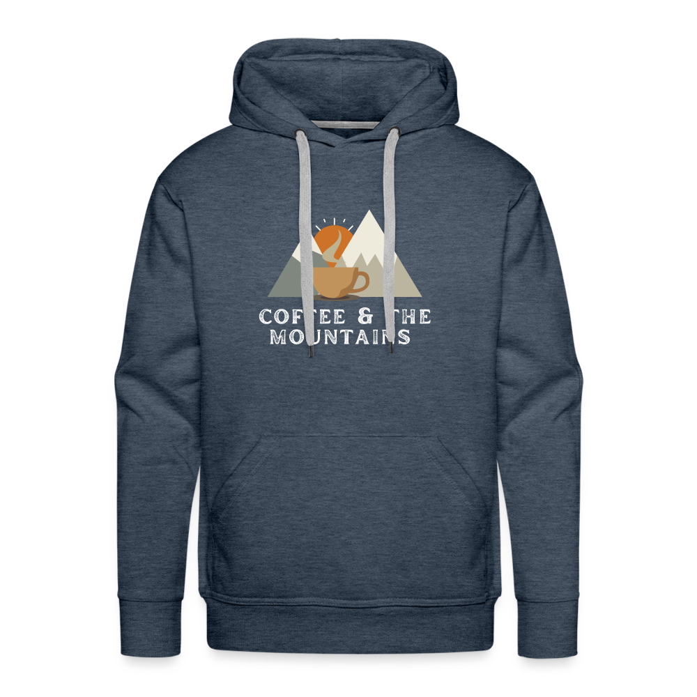 Coffee & the Mountains - Men’s Premium Hoodie - heather denim