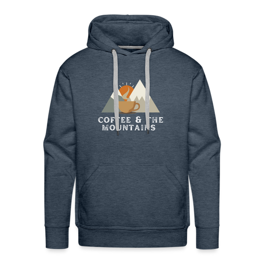 Coffee & the Mountains - Men’s Premium Hoodie - heather denim