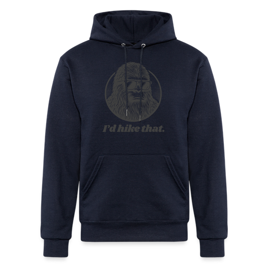 I'd Hike That (Bigfoot) - Champion Powerblend Hoodie - navy