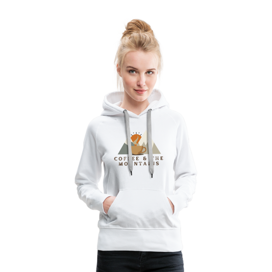 Coffee & the mountains - Women’s Fitted Hoodie - white