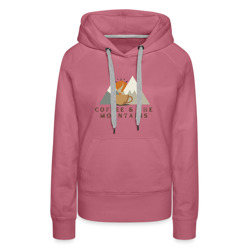 Coffee & the mountains - Women’s Fitted Hoodie - mauve