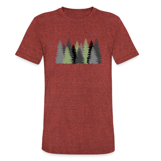 Trees - Tri-Blend T-Shirt - heather cranberry