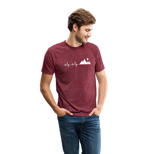 Mountain Pulse - Tri-Blend T-Shirt - heather cranberry