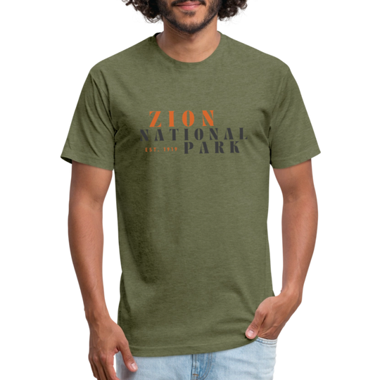 Zion (retro) - Premium Graphic Tee - heather military green