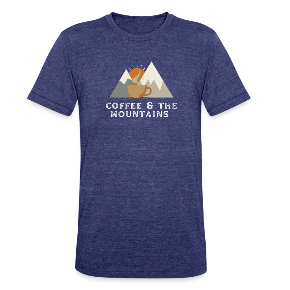 Coffee & the Mountains - Tri-Blend T-Shirt - heather indigo