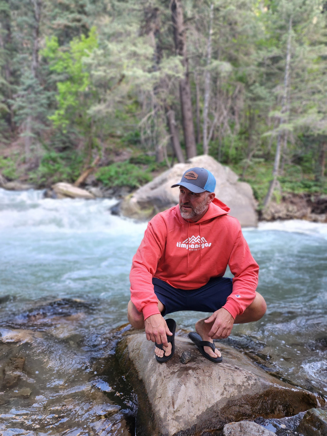 Timpanogos Hiking Co. - Champion Powerblend Hoodie (Coral)